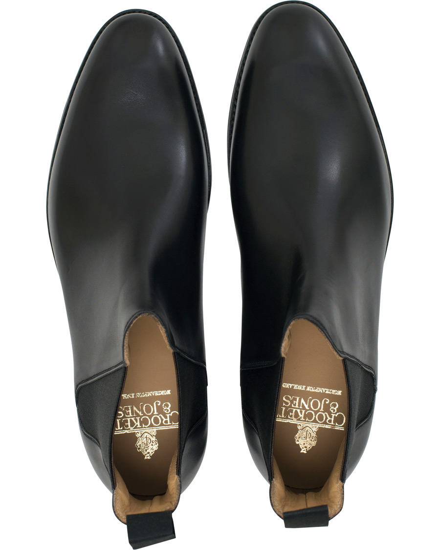 Herre | Crockett & Jones Chelsea 8 Boot Black Calf Rubber Sole | Crockett & Jones | Chelsea 8 Boot Black Calf Rubber Sole