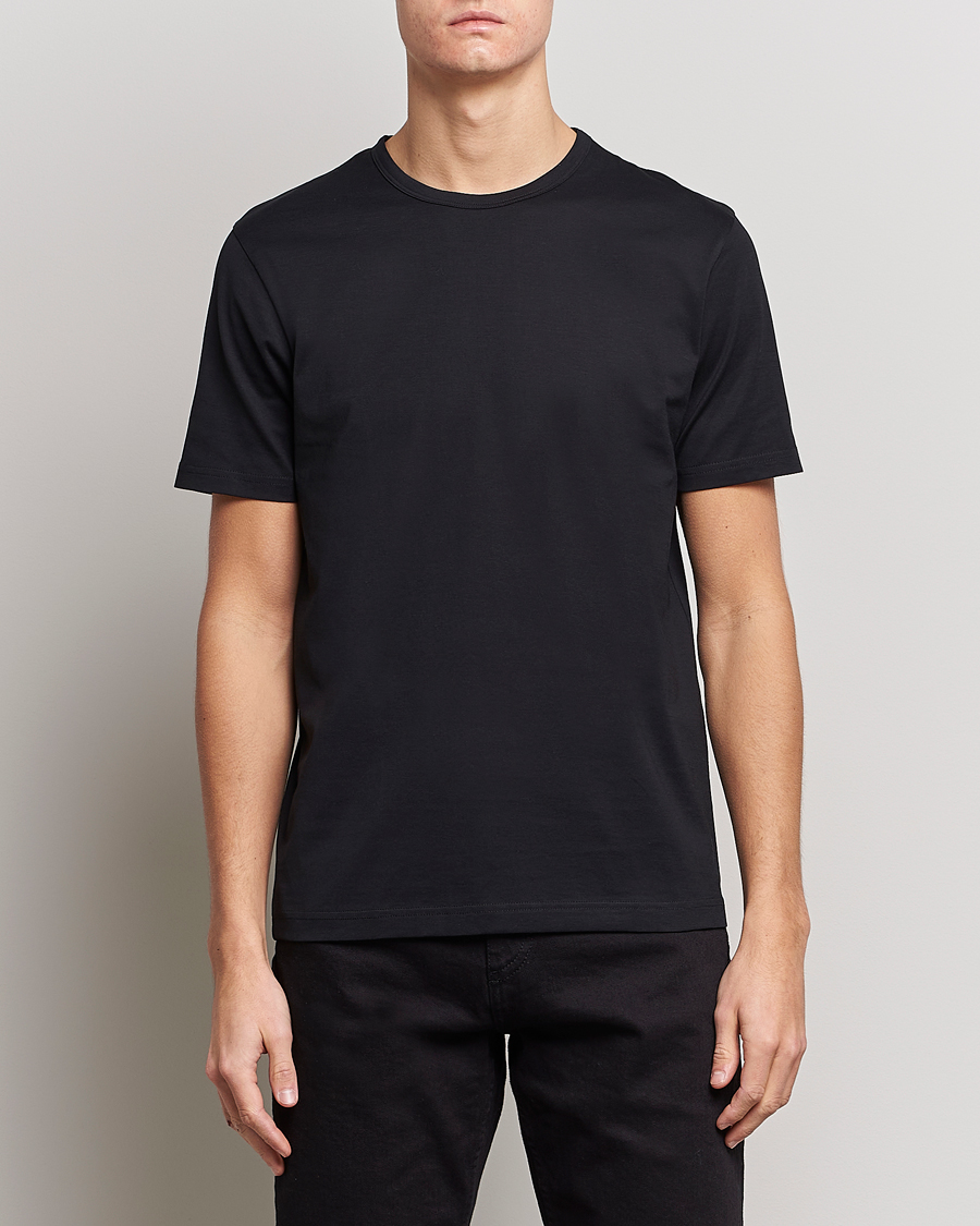 Herre | Tidløse klassikere | Sunspel | Crew Neck Cotton Tee Black