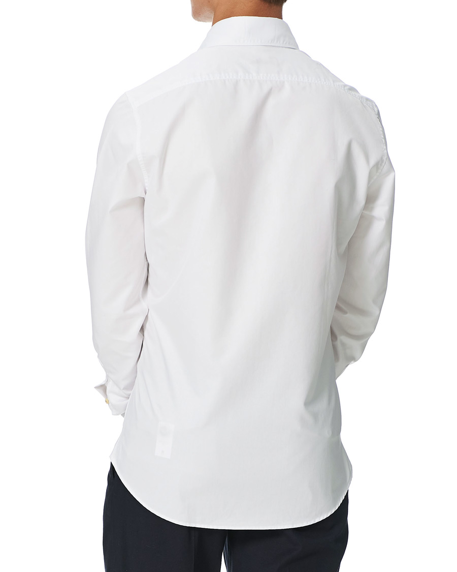 Herre | Skjorter | Stenströms | Slimline Washed Cotton Plain Shirt White