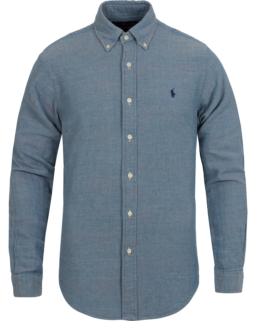 Herre | Skjorter | Polo Ralph Lauren | Slim Fit Shirt Twofaced Chambray/Red