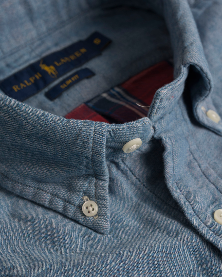 Herre | Skjorter | Polo Ralph Lauren | Slim Fit Shirt Twofaced Chambray/Red
