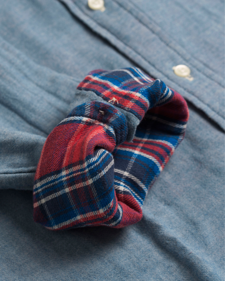 Herre | Skjorter | Polo Ralph Lauren | Slim Fit Shirt Twofaced Chambray/Red