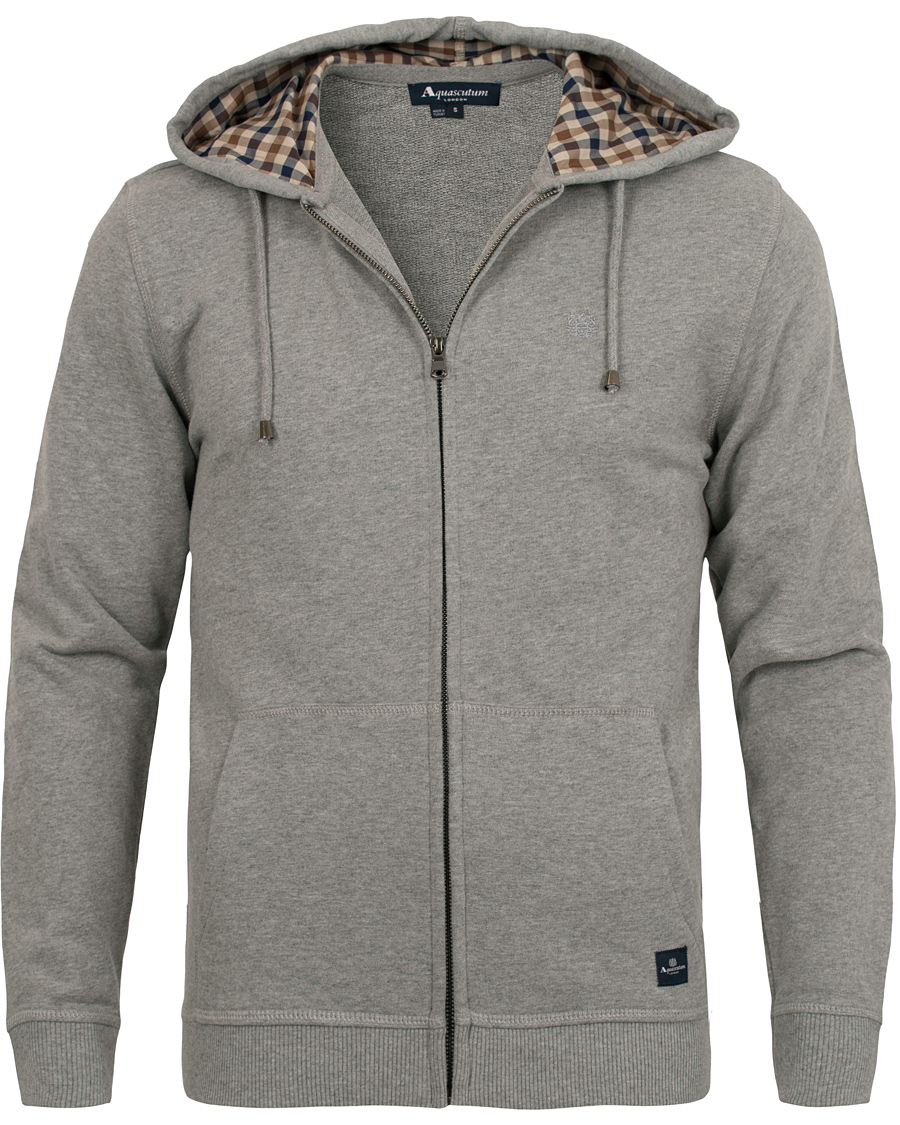 Aquascutum Luther Hooded Sweatshirt Light Grey CareOfCarl.dk