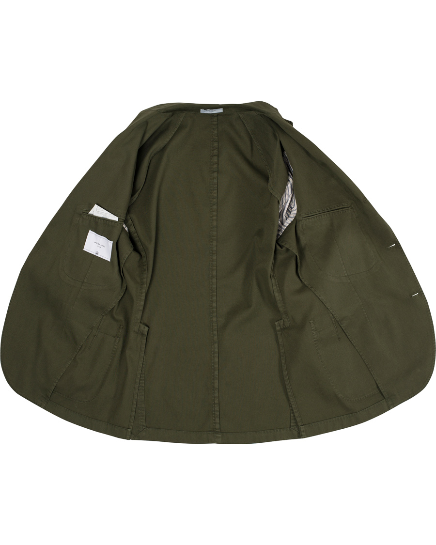 Herre | Blazere & jakker | Boglioli | Coat Patch Pocket Stretch Cotton Blazer Dark Green