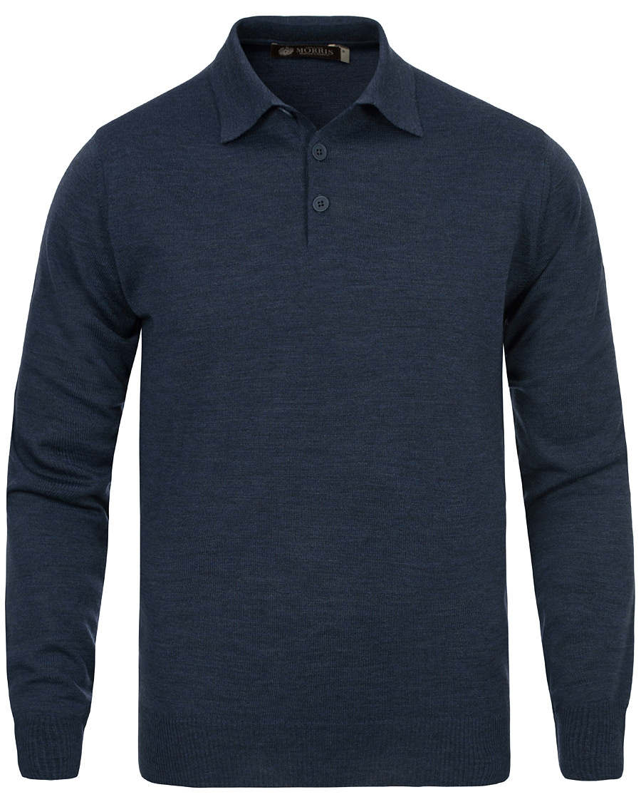 Herre | Trøjer | Morris Heritage | Long Sleeve Polo Shirt Navy
