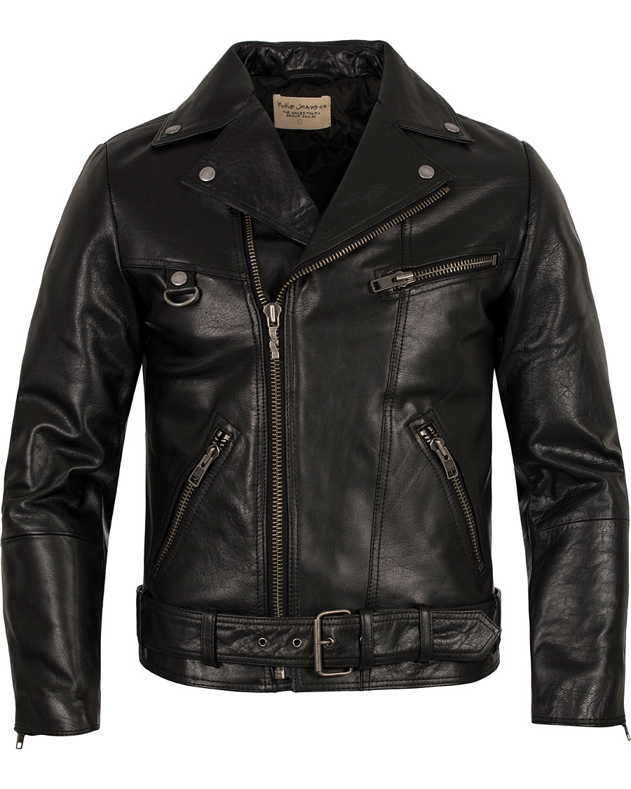 Nudie Jeans Ziggy Punk Leather Jacket Black - CareOfCarl.dk