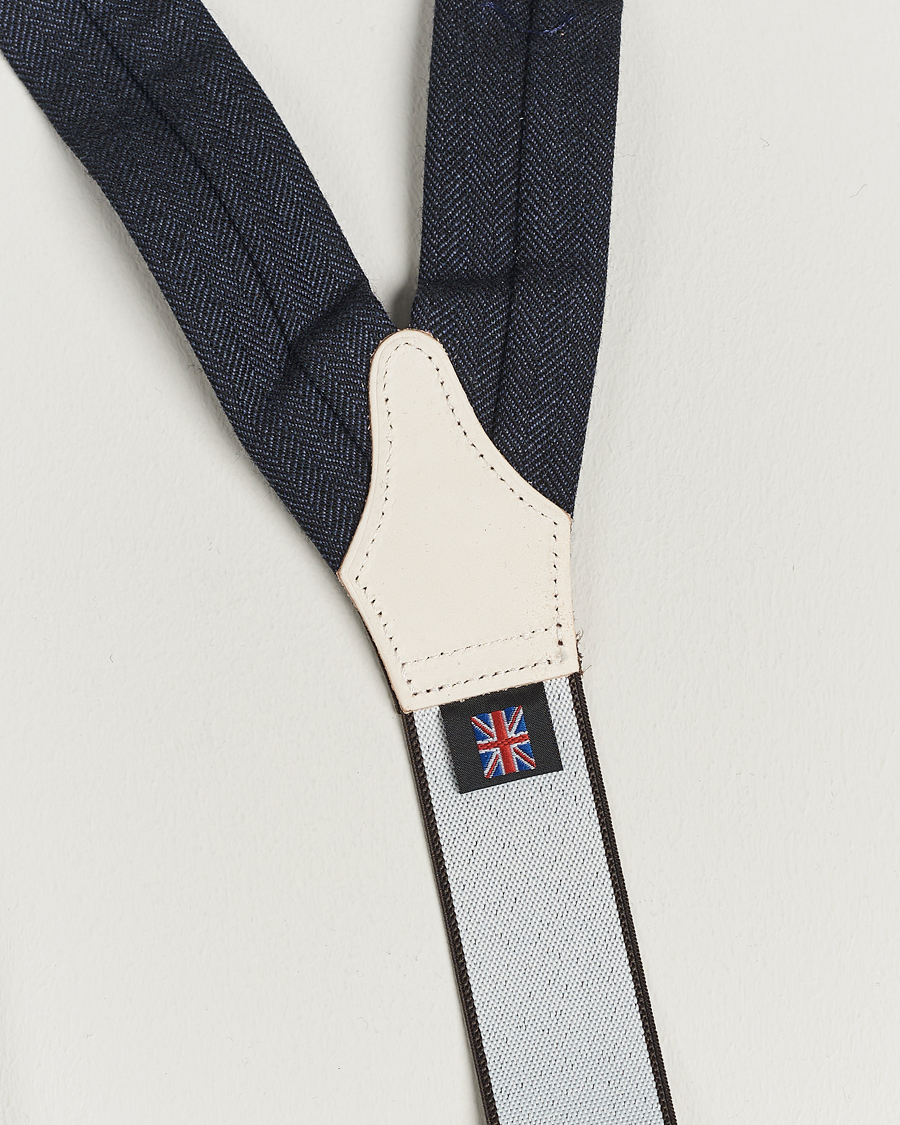Herre | Seler | Albert Thurston | Herringbone Braces 40mm Dark Blue