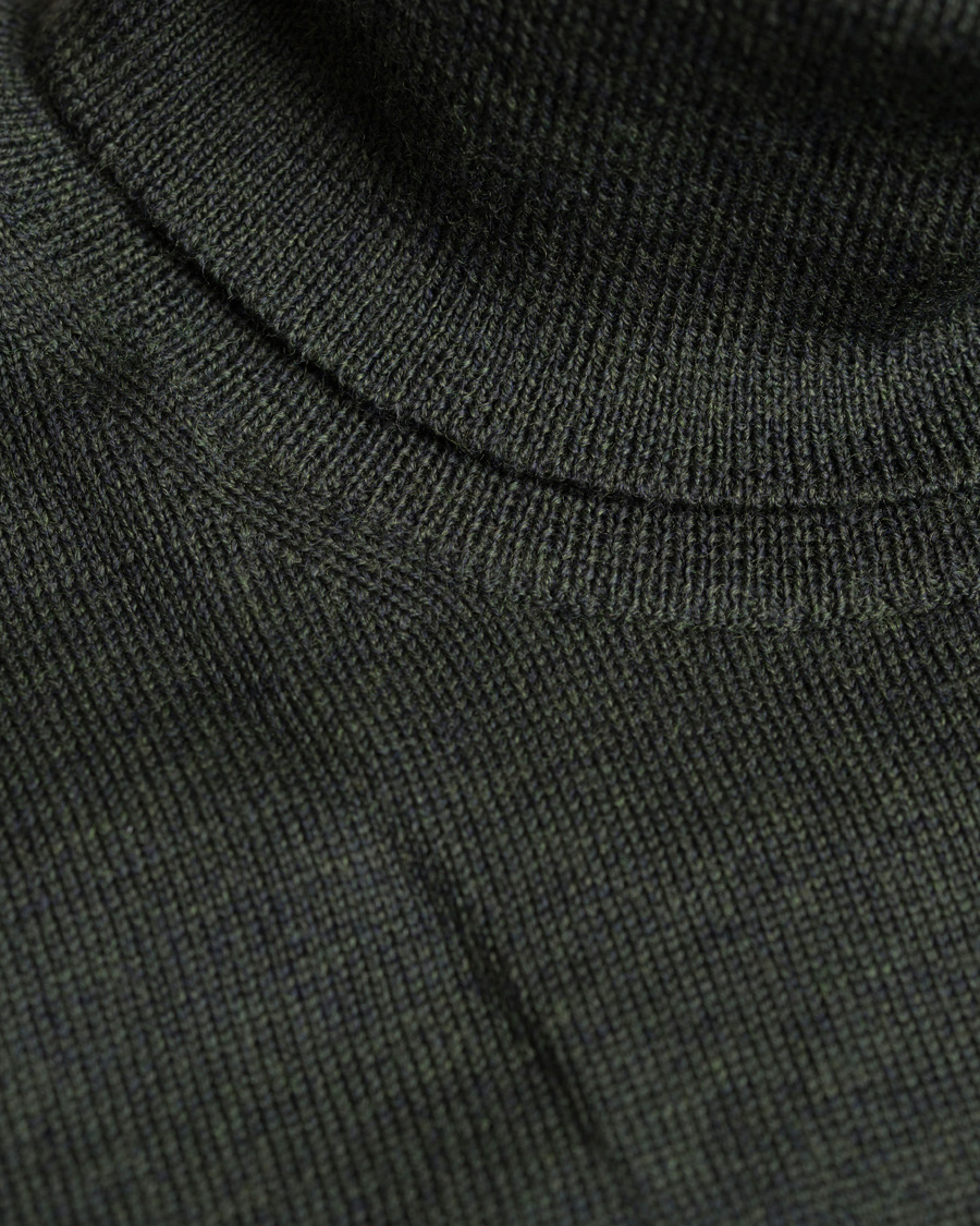 Herre | Trøjer | Gran Sasso | Merino Fashion Fit Roll Neck Moss Green