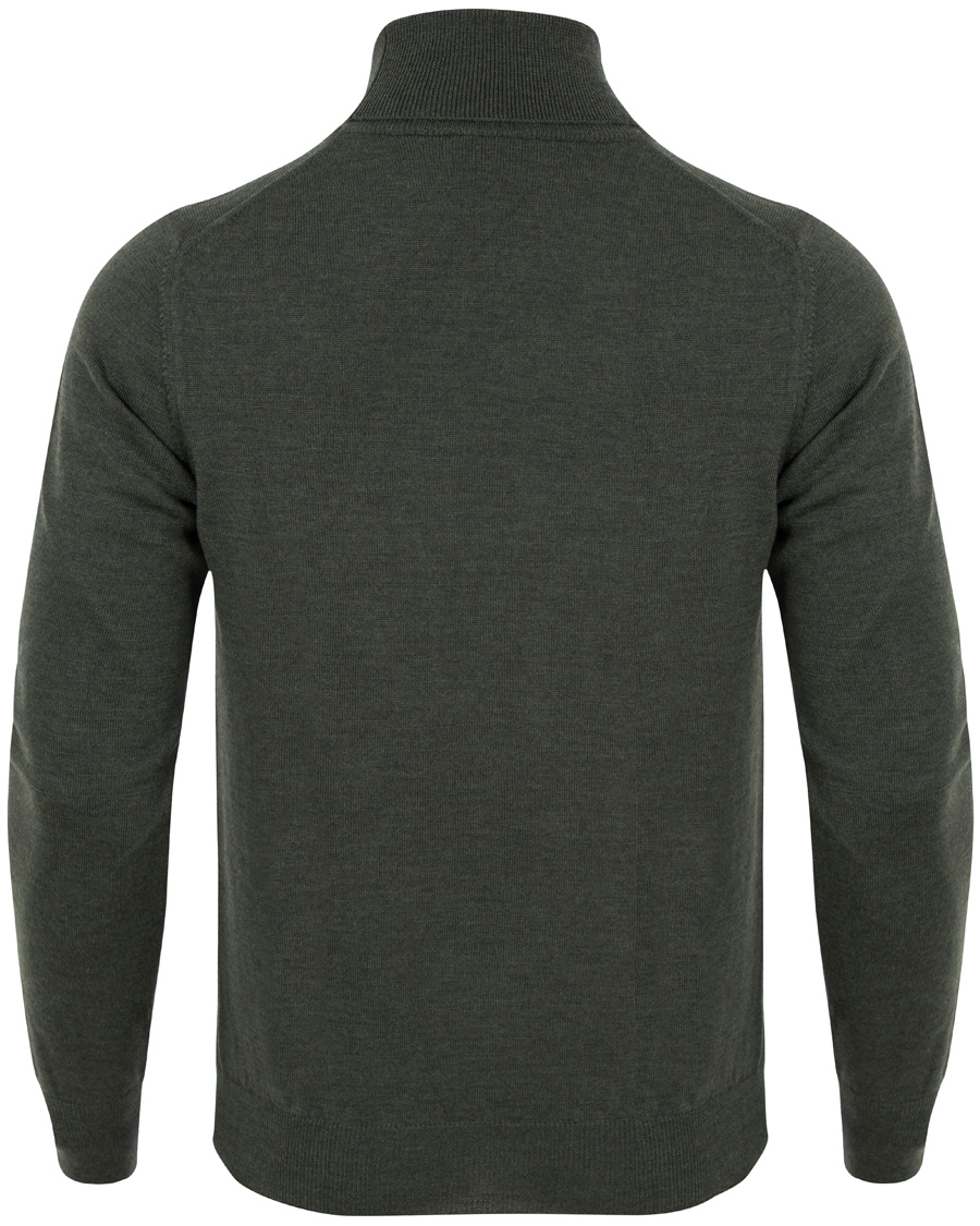 Herre | Trøjer | Gran Sasso | Merino Fashion Fit Roll Neck Moss Green