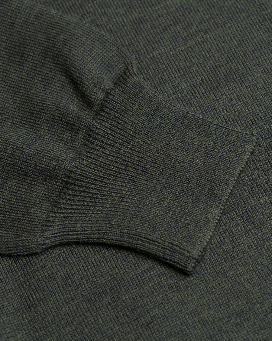 Herre | Trøjer | Gran Sasso | Merino Fashion Fit Roll Neck Moss Green
