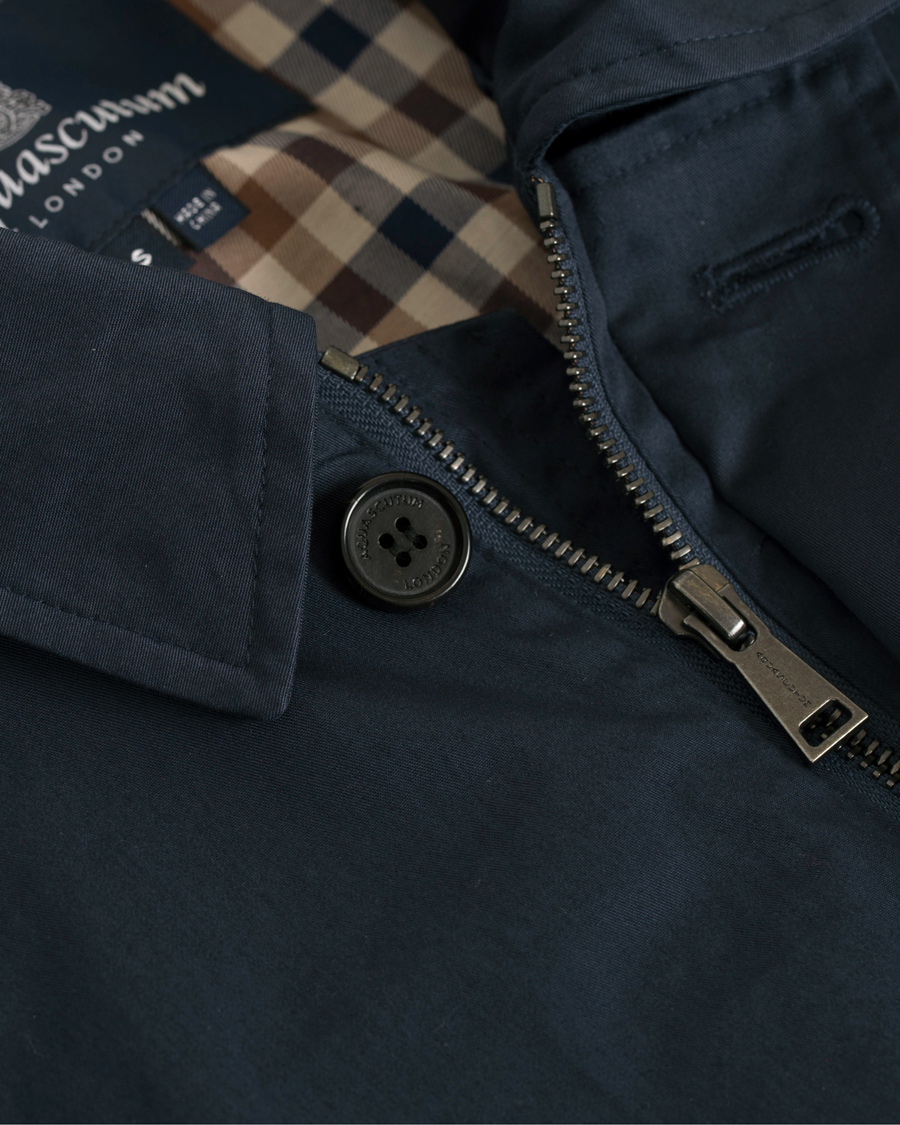 Aquascutum Shad Washed Harrington Jacket Navy CareOfCarl.dk