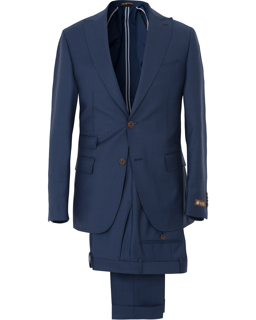 Herre | Jakkesæt | Morris Heritage | Frank Wool Solid Vitale Barberis Peak Lapel Suit Navy