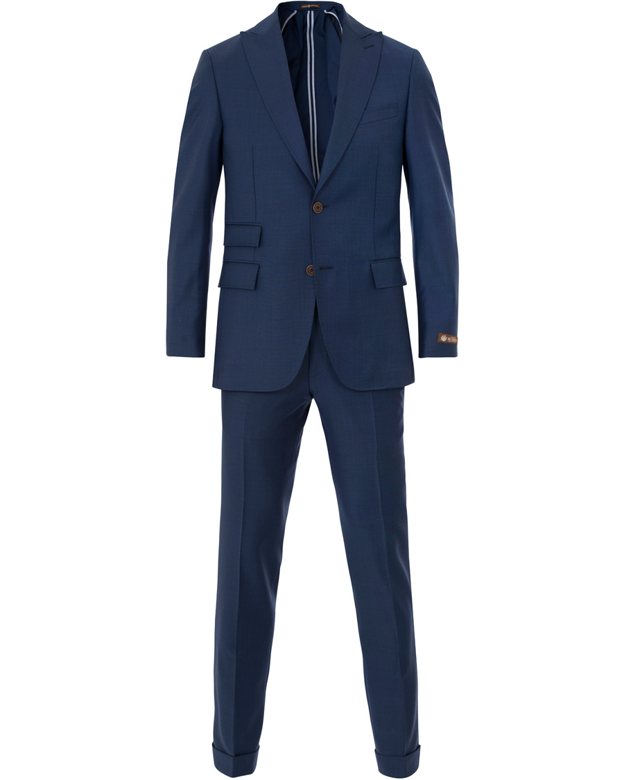 Herre | Jakkesæt | Morris Heritage | Frank Wool Solid Vitale Barberis Peak Lapel Suit Navy
