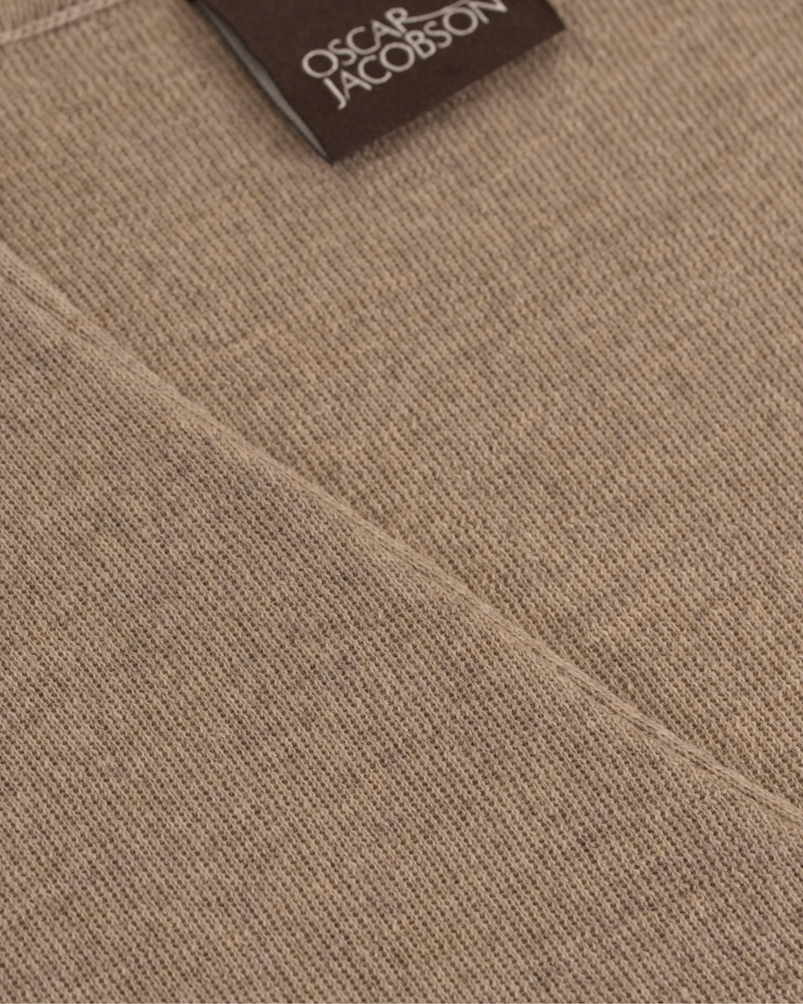 Herre | Trøjer | Oscar Jacobson | Tailor Extrafine Merino Wool Waistcoat Beige