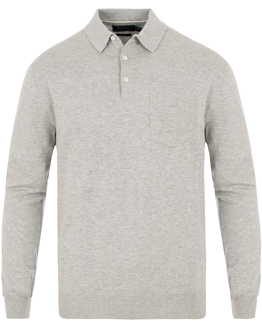 Herre | Trøjer | Polo Ralph Lauren | Pima Cotton Knitted Polo Grey Heather