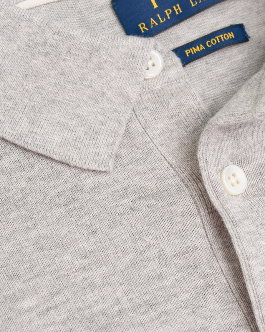 Herre | Trøjer | Polo Ralph Lauren | Pima Cotton Knitted Polo Grey Heather