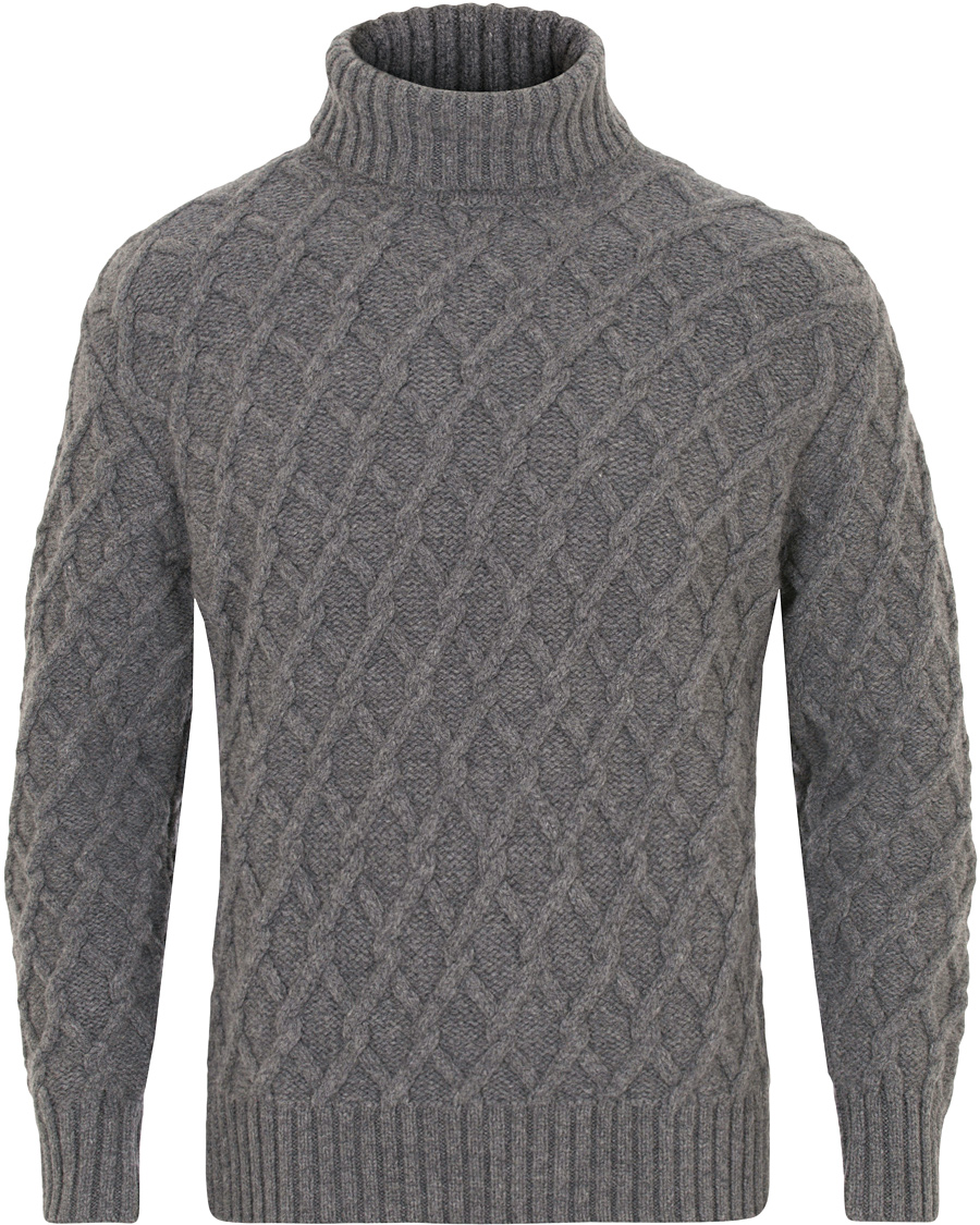 Herre | Trøjer | Inis Meáin | Trellis Wool Cable Polo Peltro