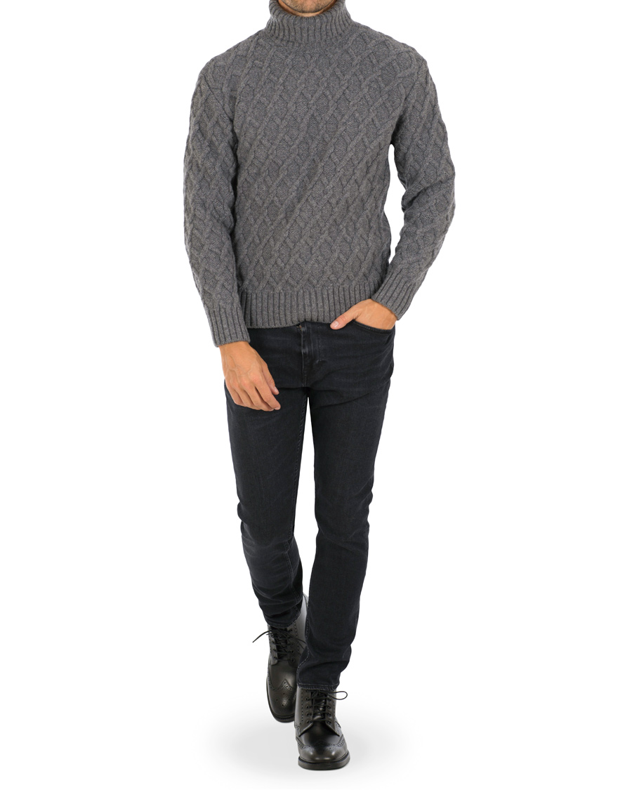 Herre | Trøjer | Inis Meáin | Trellis Wool Cable Polo Peltro