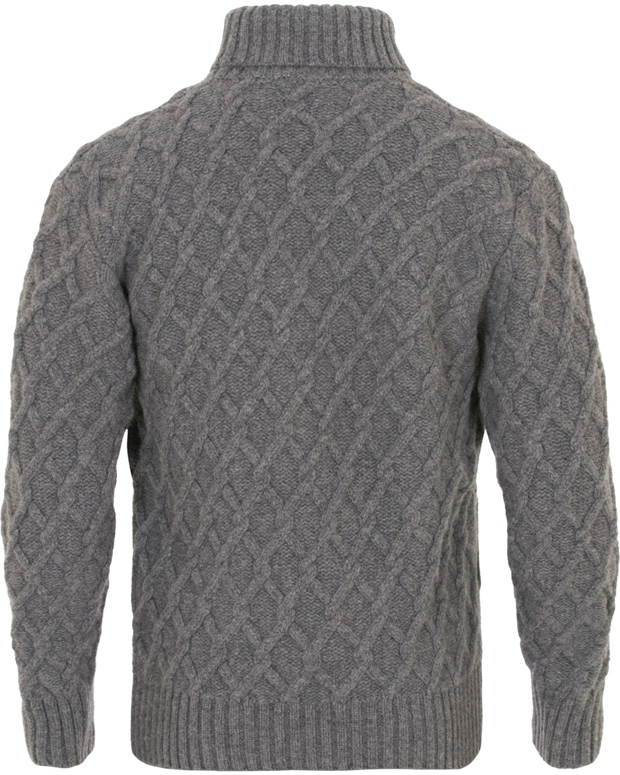 Herre | Trøjer | Inis Meáin | Trellis Wool Cable Polo Peltro