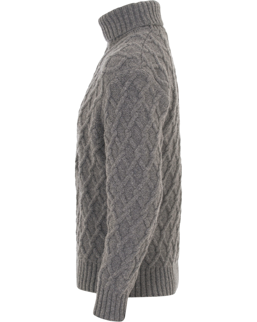 Herre | Trøjer | Inis Meáin | Trellis Wool Cable Polo Peltro