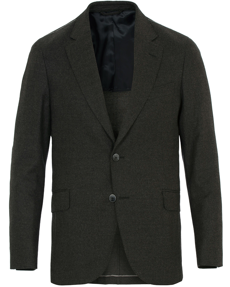Herre | Blazere & jakker | Hackett | Solid Flannel Suede Elbow Patch Blazer Grey