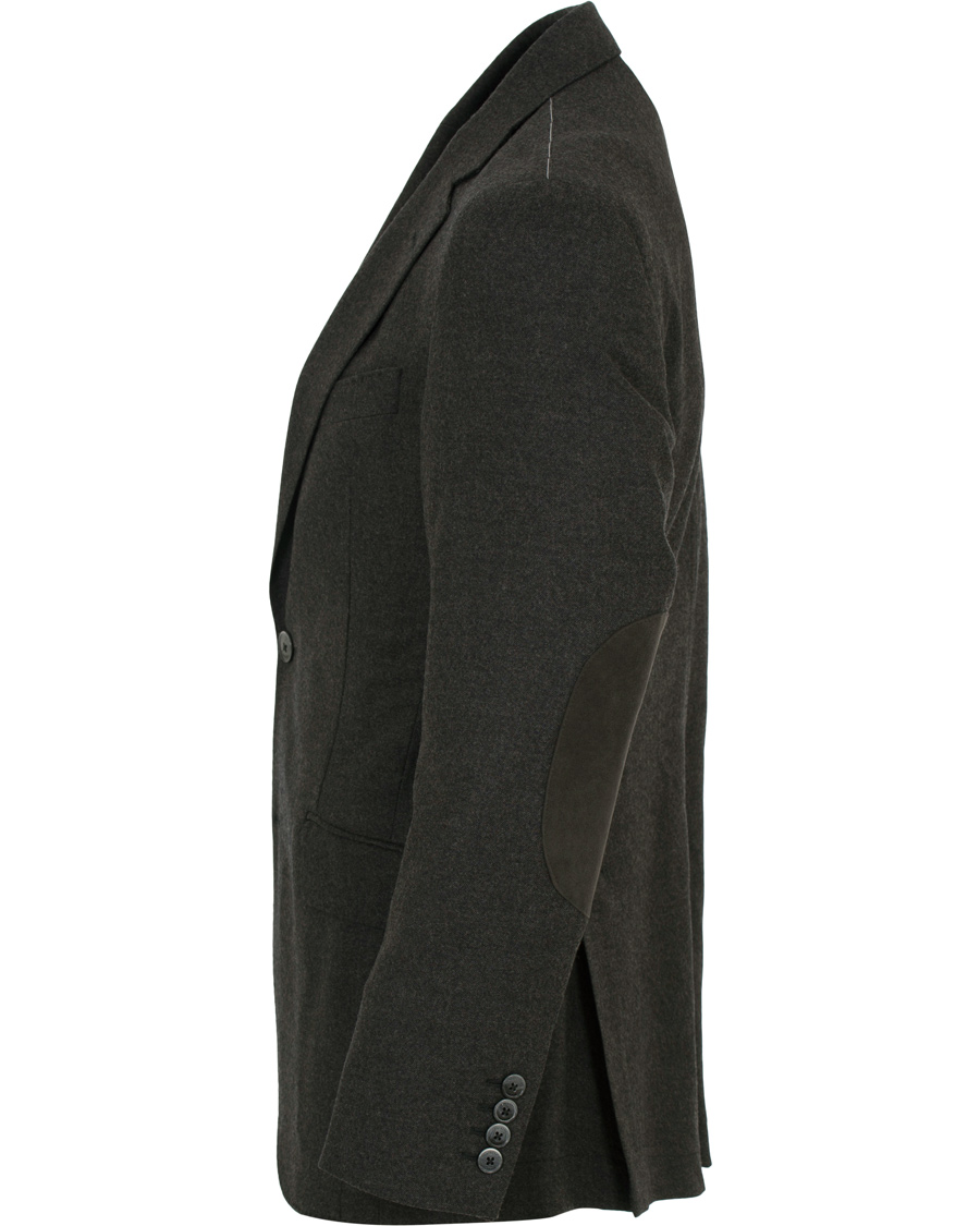 Herre | Blazere & jakker | Hackett | Solid Flannel Suede Elbow Patch Blazer Grey