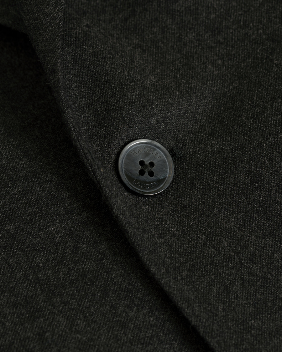 Herre | Blazere & jakker | Hackett | Solid Flannel Suede Elbow Patch Blazer Grey