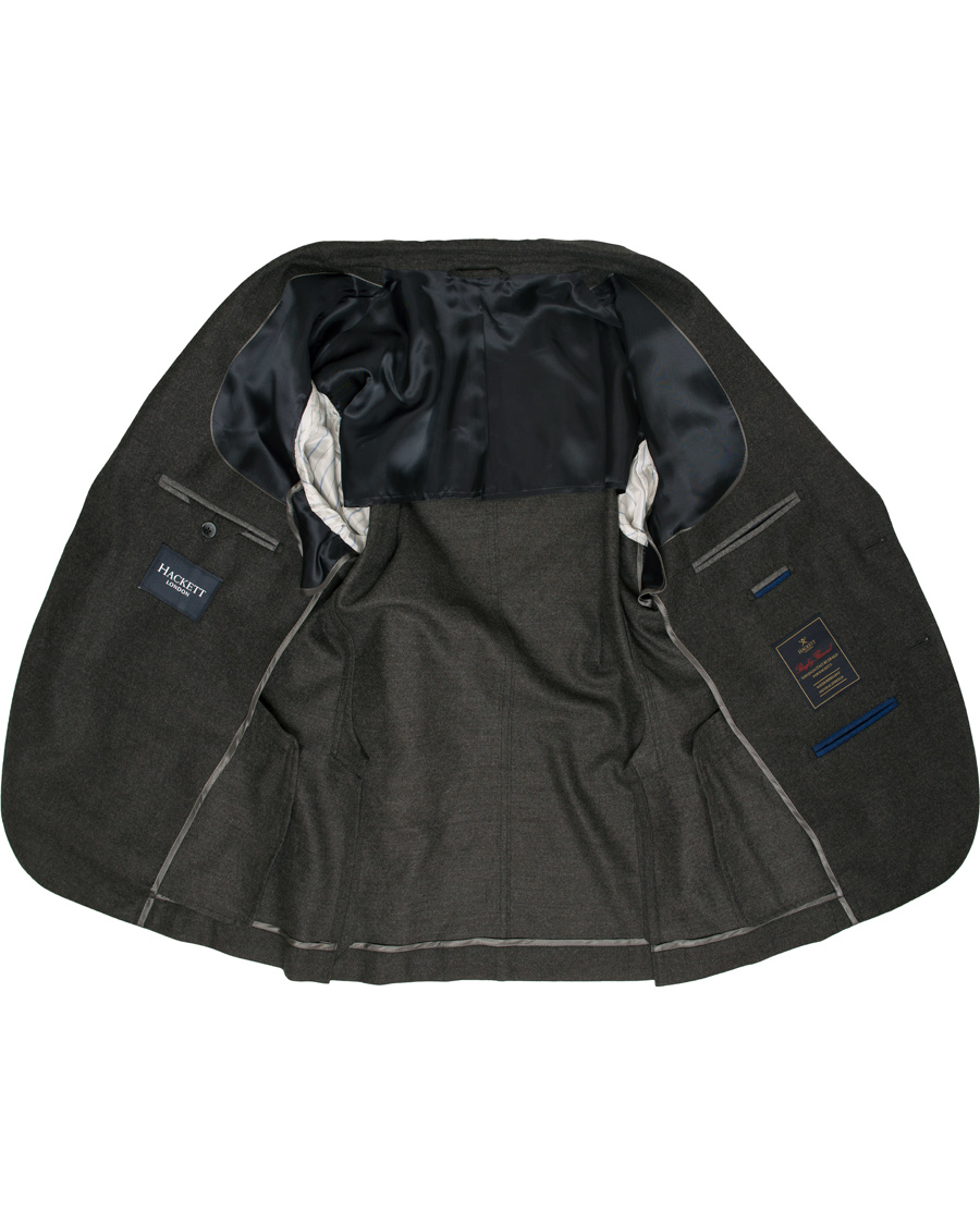 Herre | Blazere & jakker | Hackett | Solid Flannel Suede Elbow Patch Blazer Grey