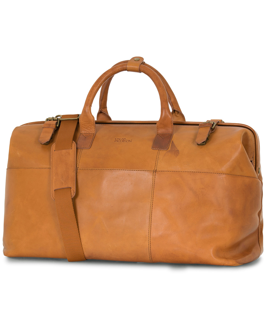 Herre | Oscar Jacobson Leather Weekendbag Tan | Oscar Jacobson | Leather Weekendbag Tan