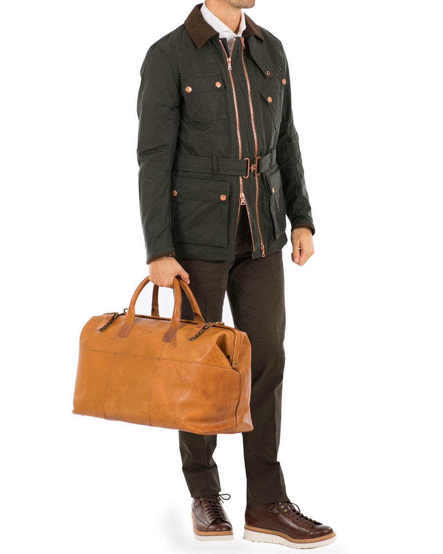Herre | Oscar Jacobson Leather Weekendbag Tan | Oscar Jacobson | Leather Weekendbag Tan