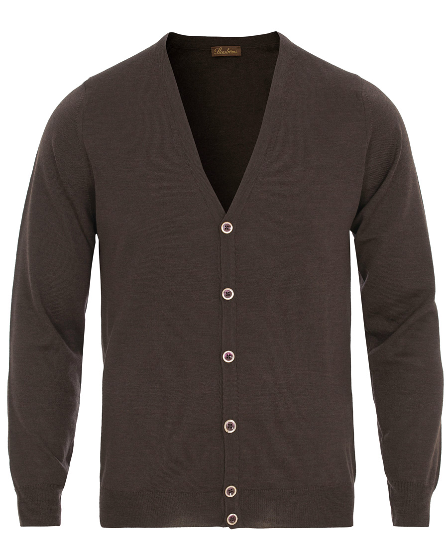 Herre | Trøjer | Stenströms | Merino Zegna Knitted Cardigan Brown