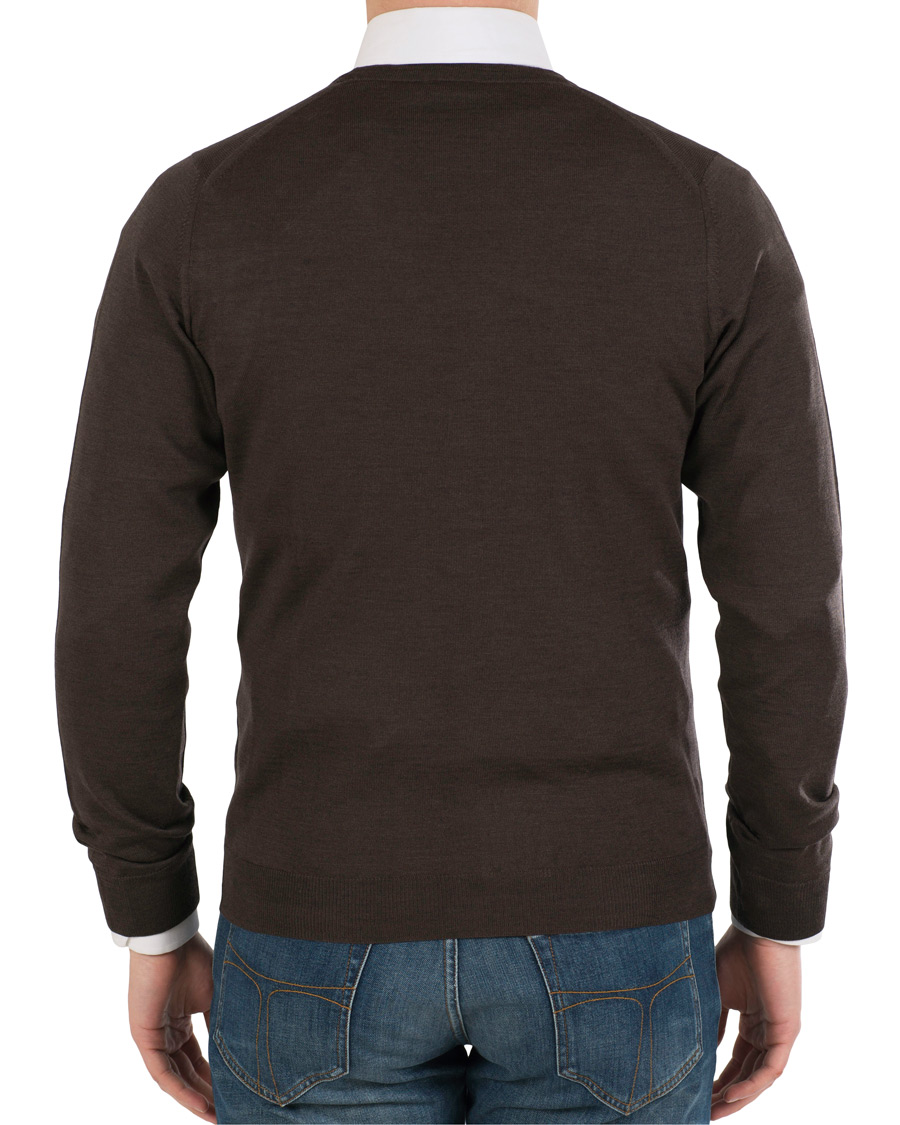 Herre | Trøjer | Stenströms | Merino Zegna Knitted Cardigan Brown