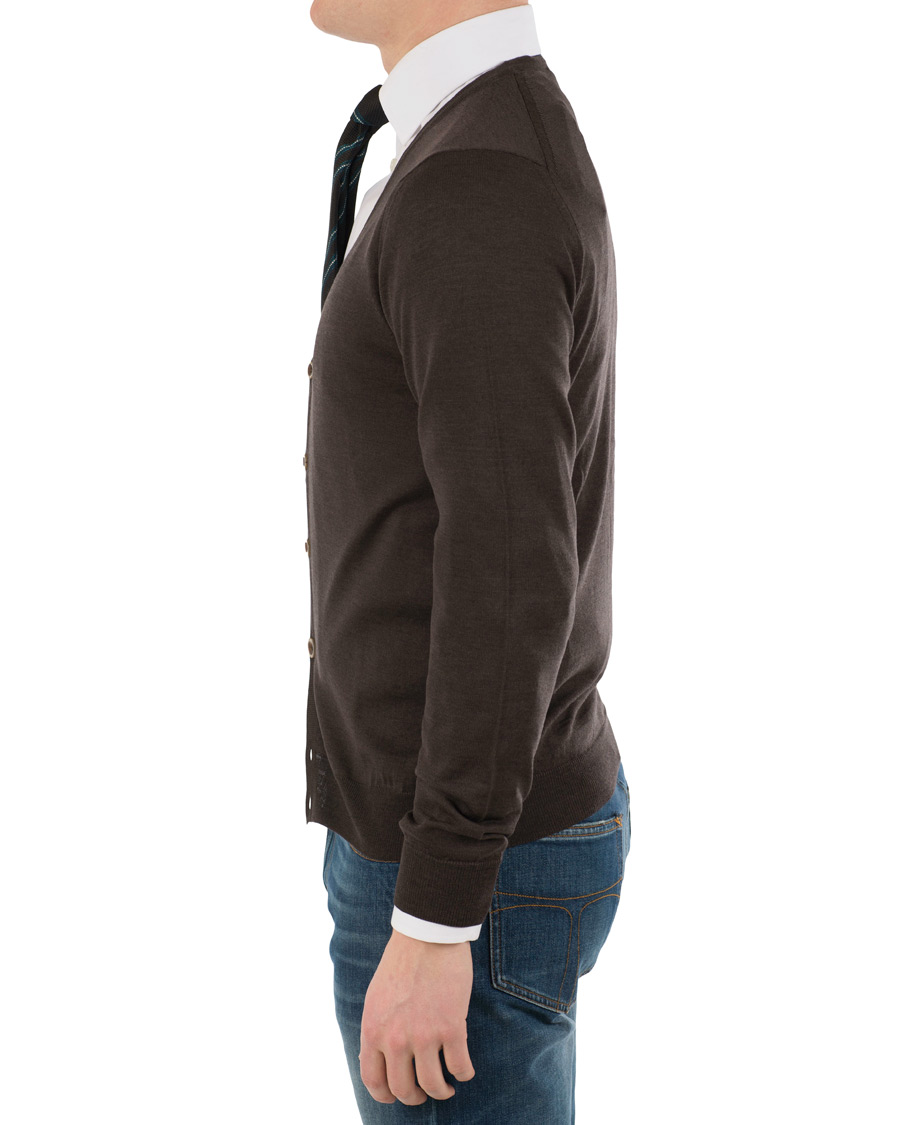 Herre | Trøjer | Stenströms | Merino Zegna Knitted Cardigan Brown