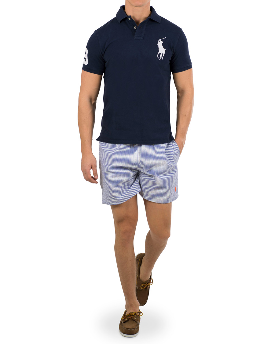 Herre | Badebukser | Polo Ralph Lauren | Stretch Seersucker Swimshorts Cruise Royal/White
