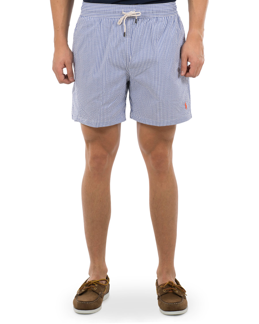Herre | Badebukser | Polo Ralph Lauren | Stretch Seersucker Swimshorts Cruise Royal/White