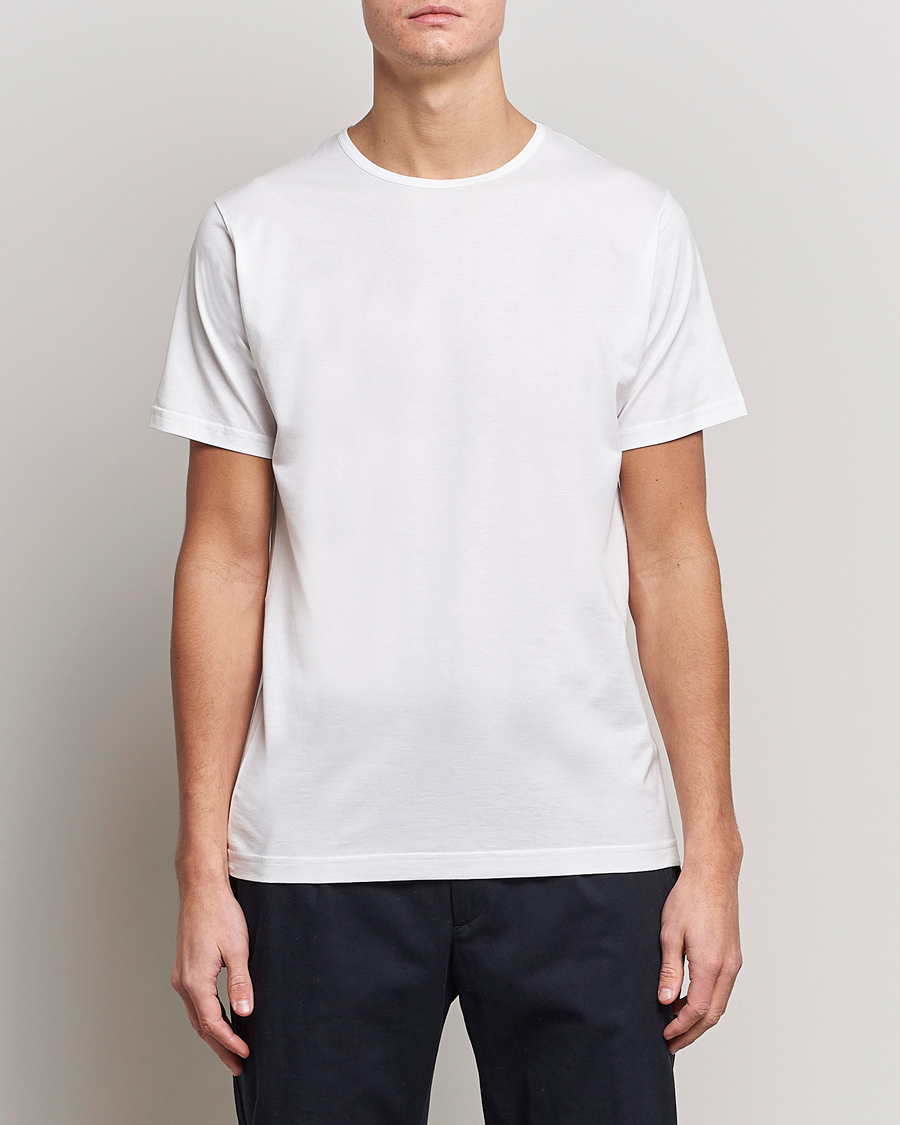 Herre | Sunspel | Sunspel | Superfine Cotton Crew Neck Tee White