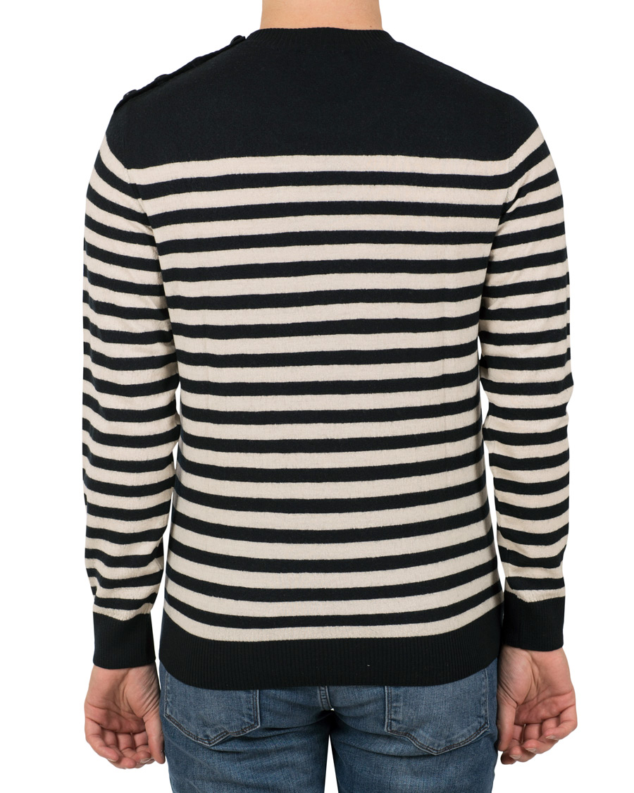 Herre | Trøjer | A.P.C. | Skye Button Stripe Knit Dark Navy/White
