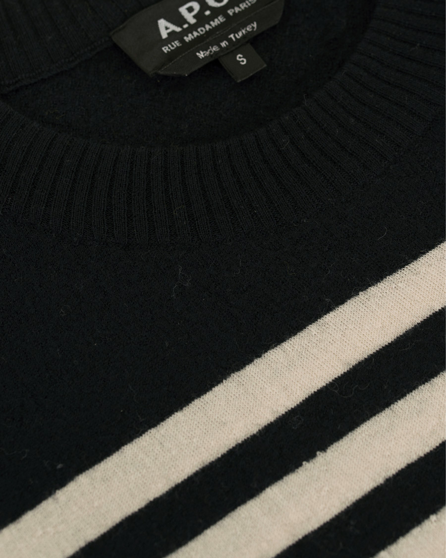 Herre | Trøjer | A.P.C. | Skye Button Stripe Knit Dark Navy/White