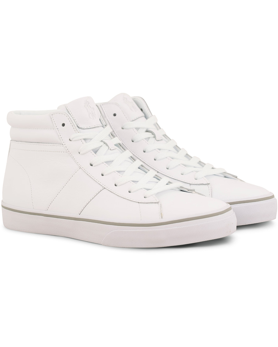 Polo Ralph Lauren Shaw Mid High Leather Sneaker White CareOfCarl