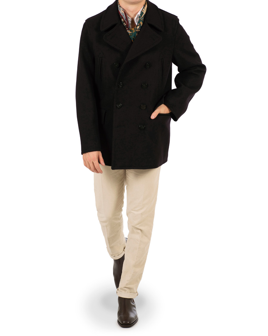 Gloverall churchill reefer pea on sale coat