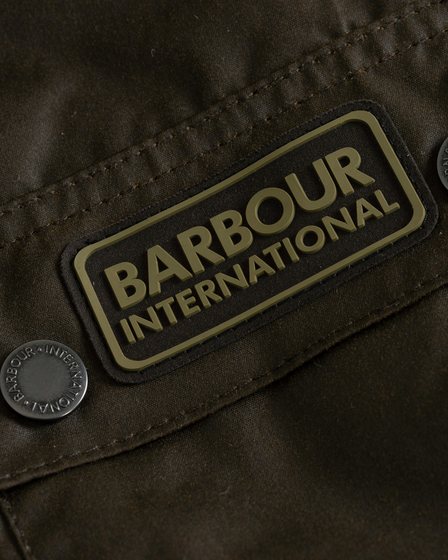 Barbour International Imboard Wax Jacket Olive CareOfCarl