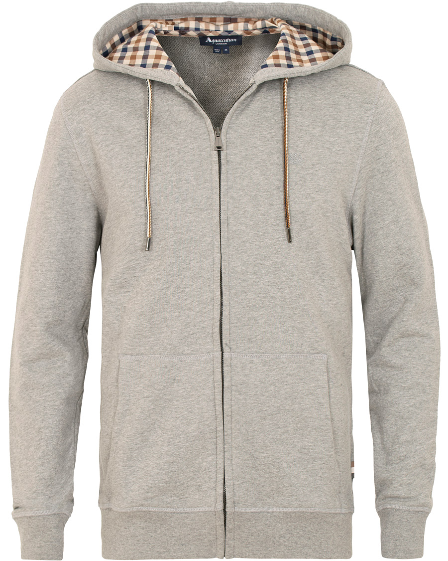 Aquascutum Arlo Zip Hoodie Grey Melange hos CareOfCarl.dk