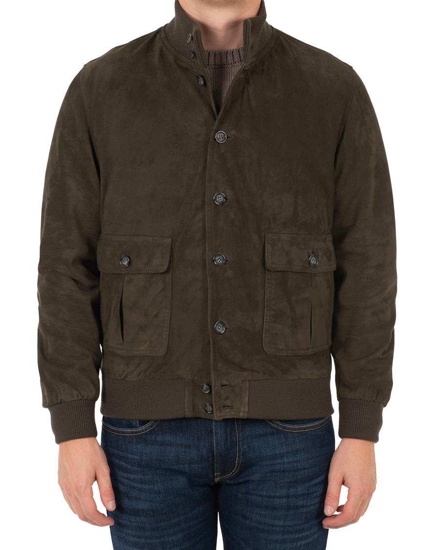 Herre | Jakker | Valstar | Valstarino Suede Jacket Dark Green