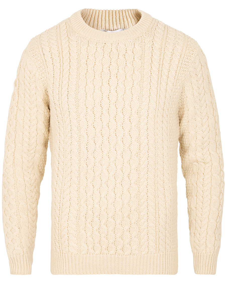 Herre | Trøjer | Sunspel | Fisherman Sweater Archive White