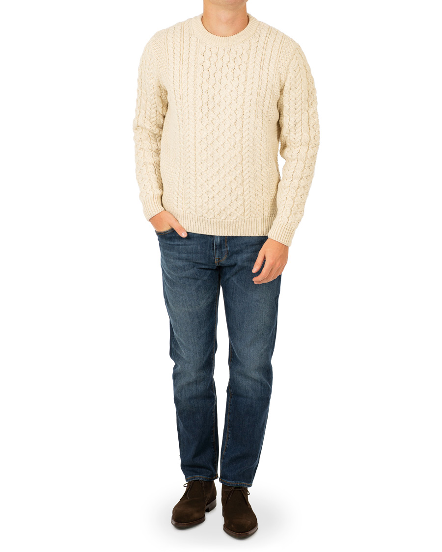 Herre | Trøjer | Sunspel | Fisherman Sweater Archive White