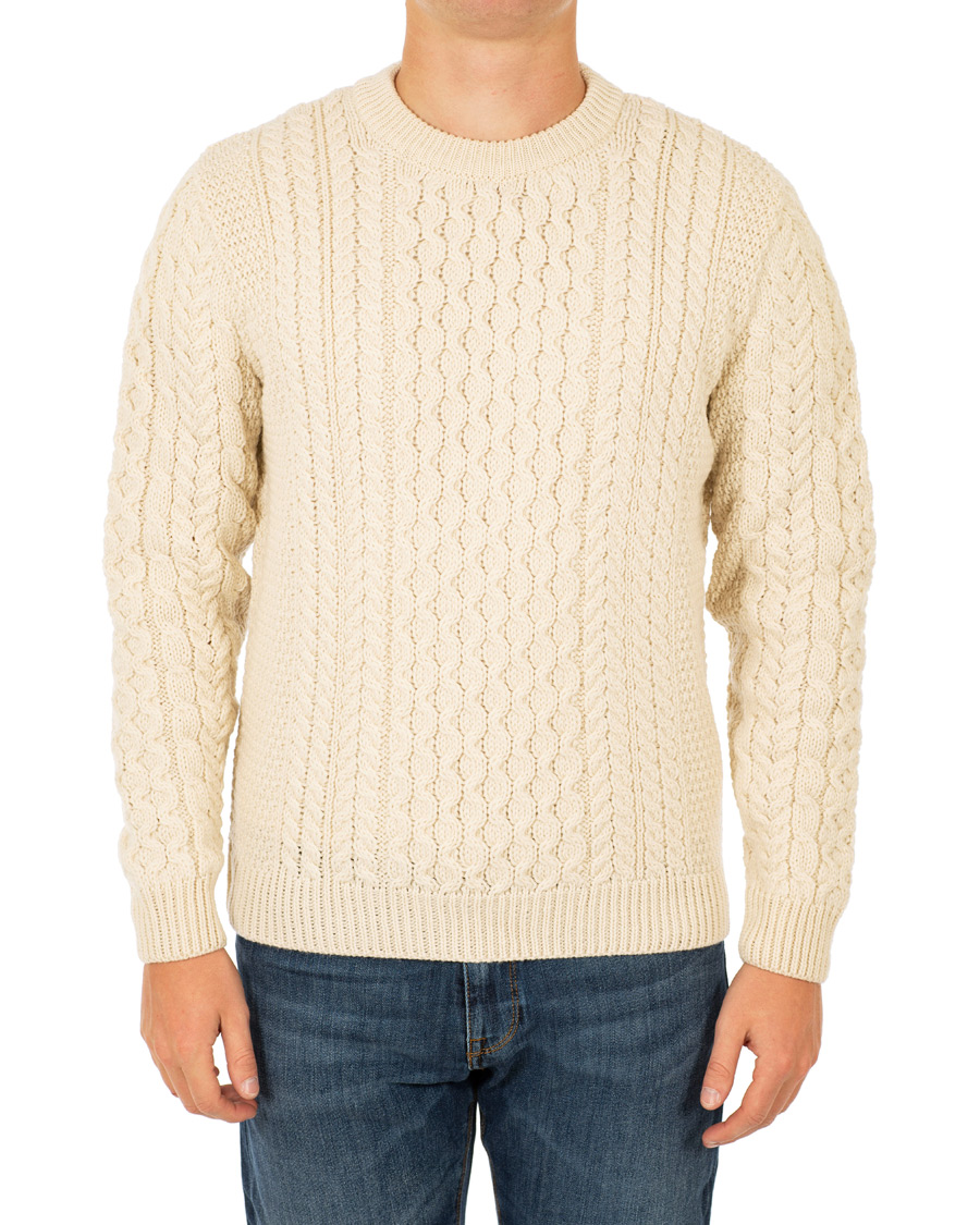 Herre | Trøjer | Sunspel | Fisherman Sweater Archive White
