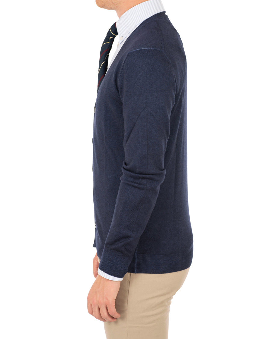Herre | Trøjer | Gran Sasso | Vintage Merino Fashion Fit Cardigan Navy