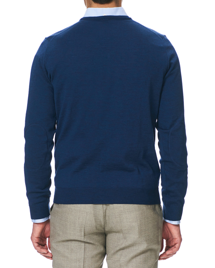 Herre | Trøjer | Stenströms | Merino V- Neck Pullover Denim Blue