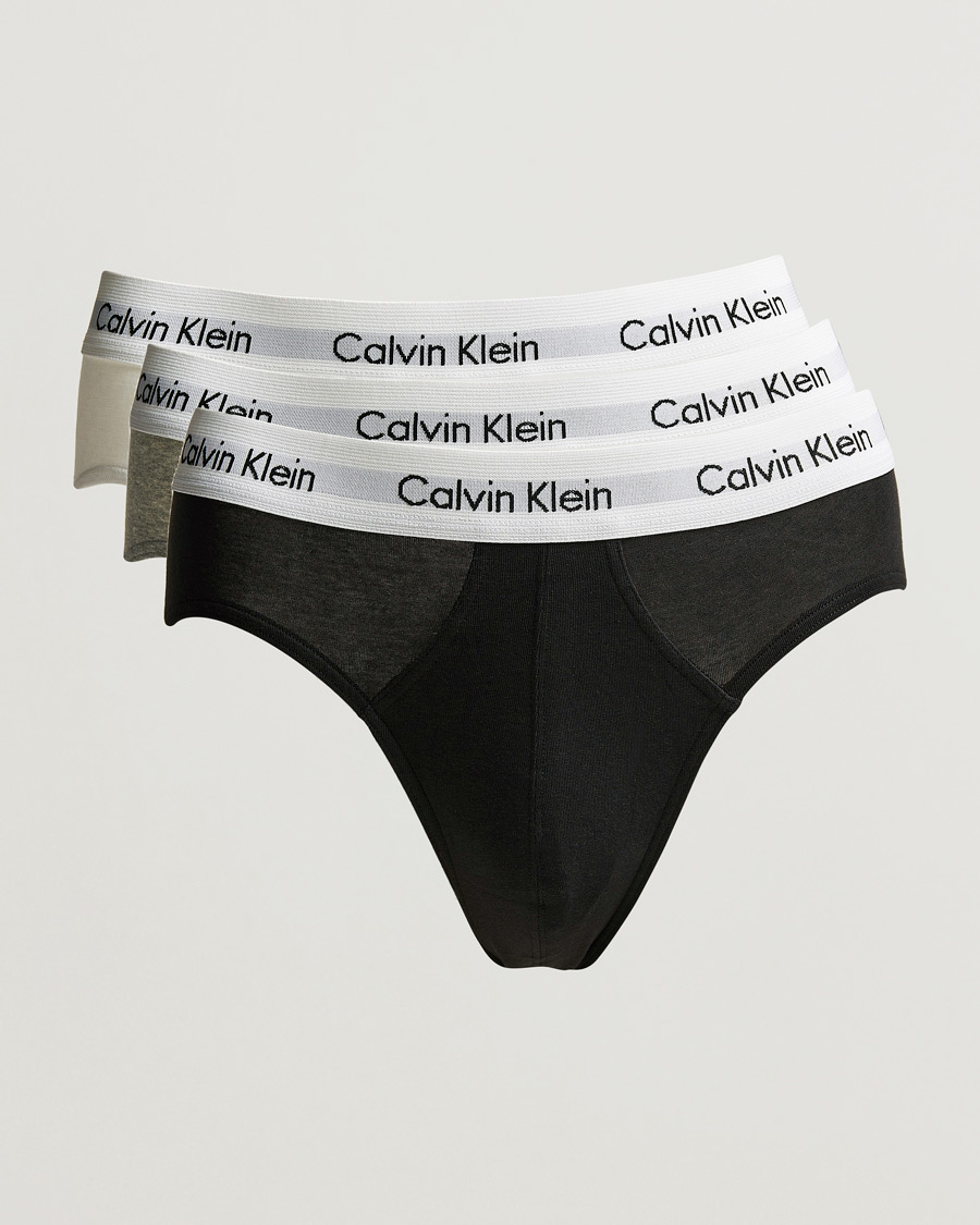 Calvin Klein Cotton Stretch Hip Breif 3 Pack Black White Grey CareOfCarl