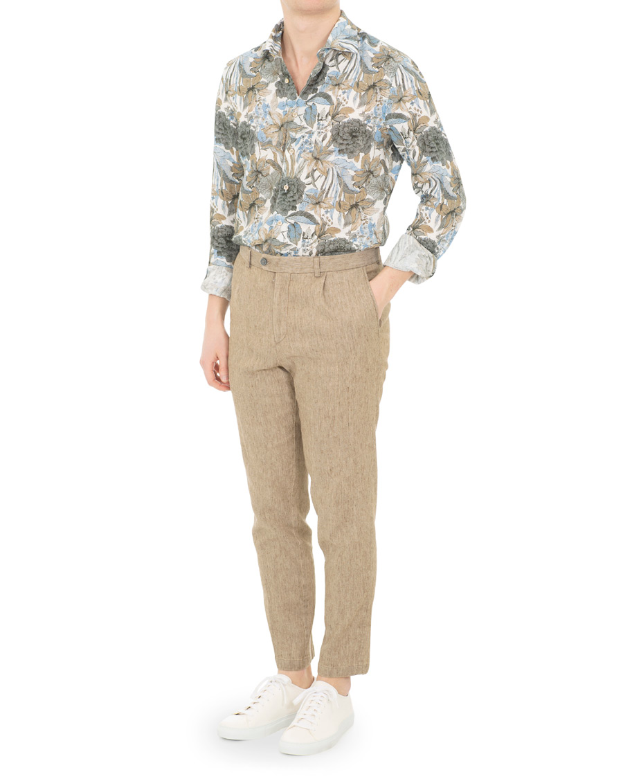 Herre | Skjorter | Stenströms | Slimline Printed Flower Shirt White